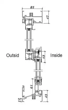 window door 83 aluminum newly single hung window detail material profile structure design