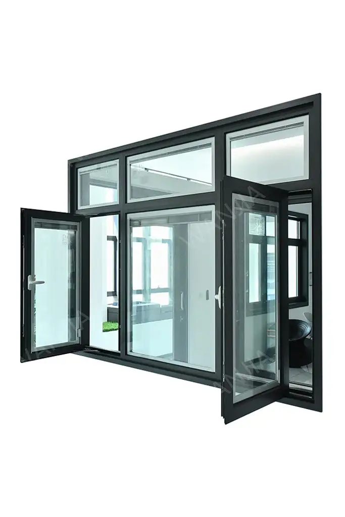 window door aluminum glass casement window with built in blinds 1