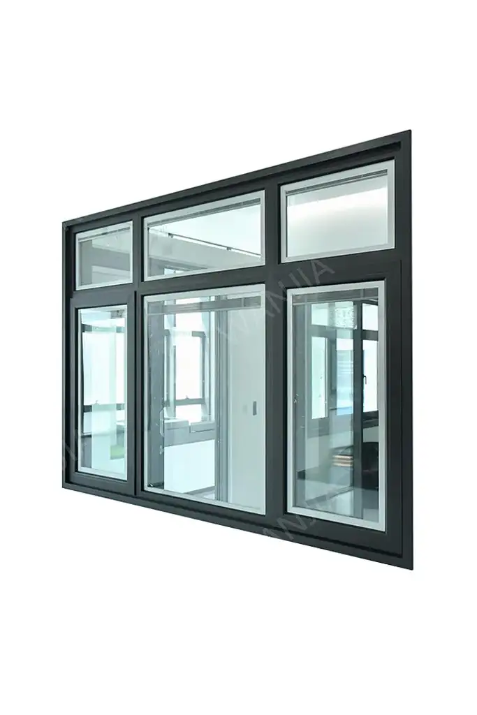 window door aluminum glass casement window with built in blinds 5