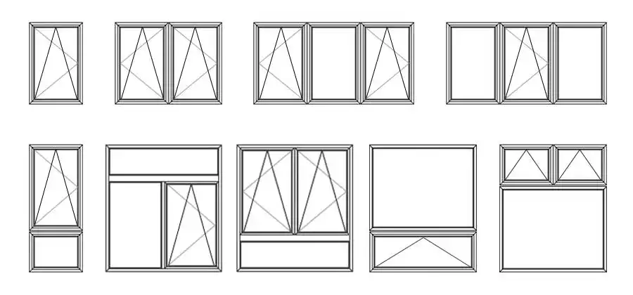 WANJIA window door 70 thermal break tilt turn window combinations type style